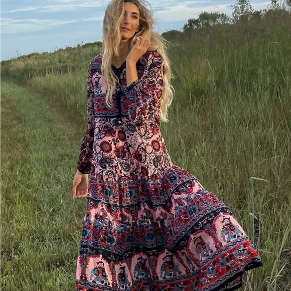 blue boheme | Dresses | Blue Boheme Printed Dress Ml | Poshmark 